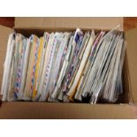 BOX OF GB AND FOREIGN COVERS, CARDS, FDC, FRANCE, SWISS, ITALY, USA, ETC.