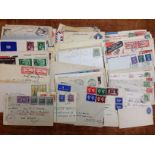 SMALL BOX OF COVERS, STATIONERY, POSTCARDS, ETC., GB OVERPRINTS, SOUTH AMERICA, ETC. (APPROX.