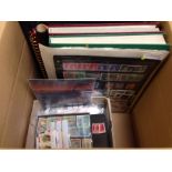 BOX OF VARIOUS IN FIVE ALBUMS AND LOOSE, NORWAY, JAMAICA ETC.