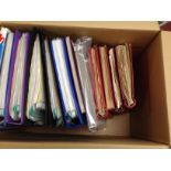 LARGE BOX WITH GENERAL COLLECTION IN TEN ALBUMS, AUSTRALIA, NEW ZEALAND, GERMANY "ERSTAGBLATTS" ETC.