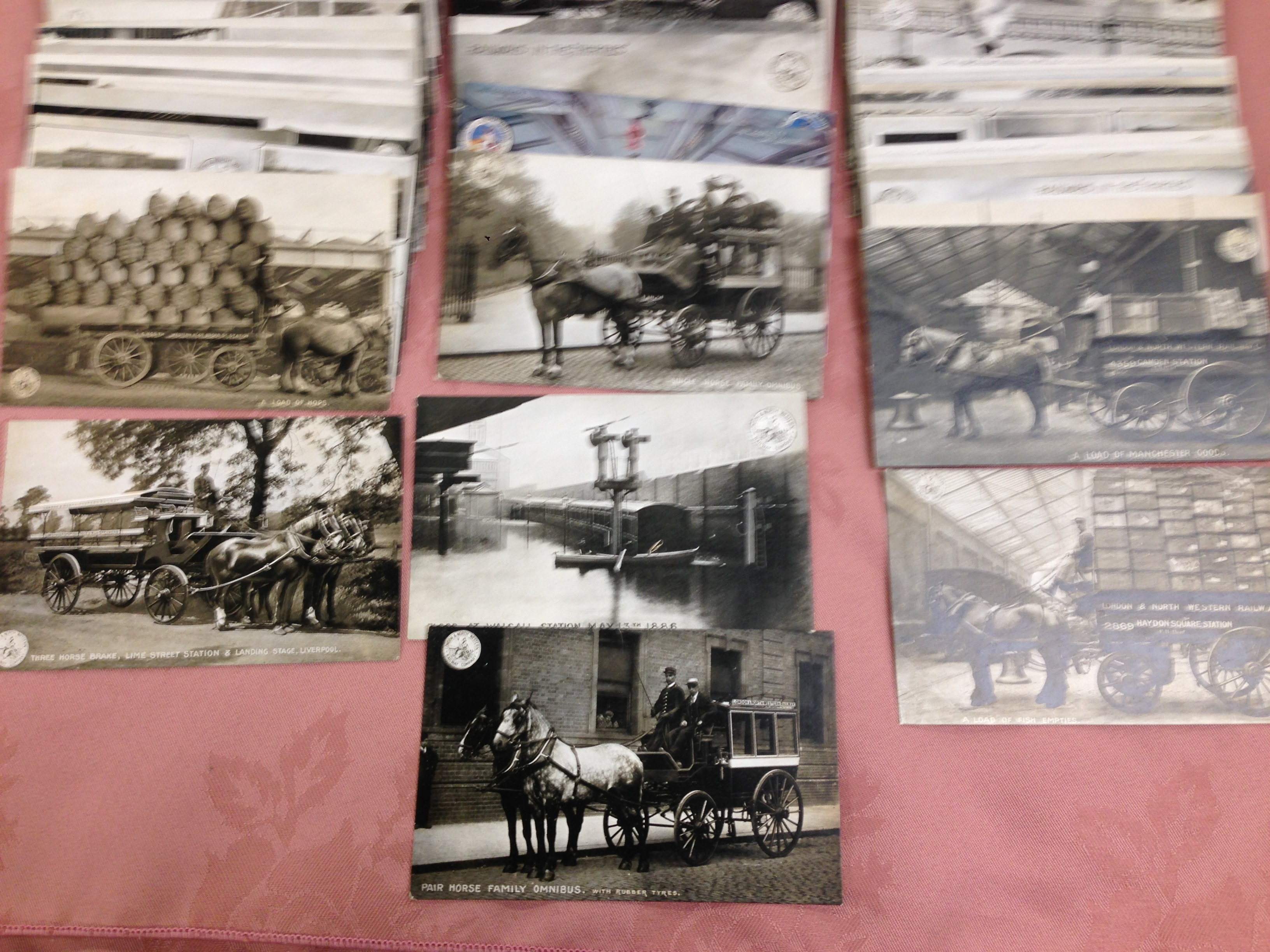 A COLLECTION LNWR OFFICIAL POSTCARDS, TRAINS, SHIPS, HISTORICAL, WALSALL FLOOD, DELIVERY WAGONS,