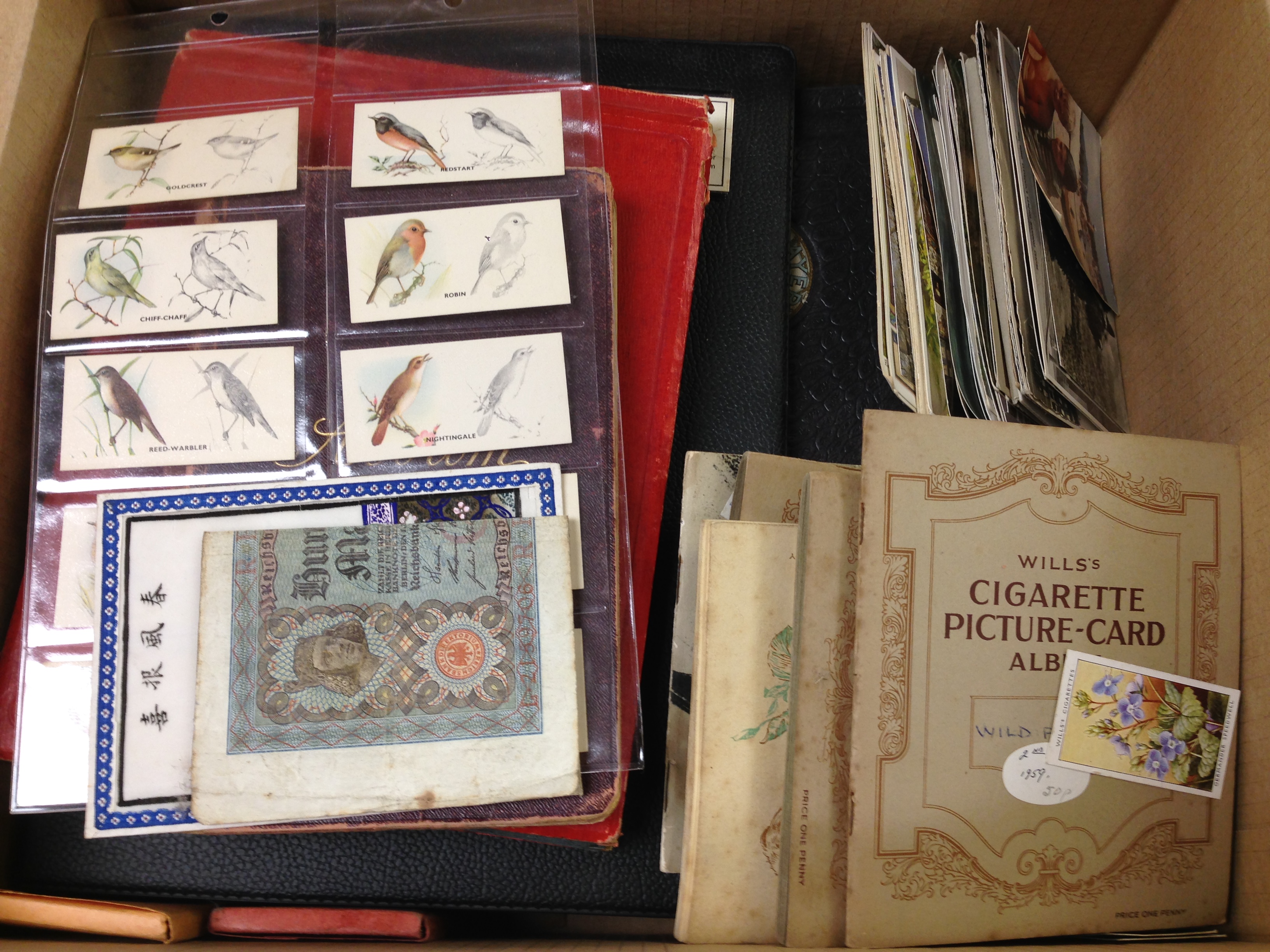 BOX OF MIXED EPHEMERA, SCRAP BOOK, GREETINGS CARDS FROM VICTORIAN ONWARDS, POSTCARDS,