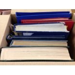 GB: BOX WITH KINGS AND QE2 USED IN SEVEN STOCKBOOKS