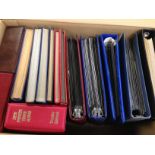 GB: BOX WITH VARIOUS IN FOURTEEN ALBUMS, FDC, DUPLICATED USED ETC.