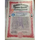 A COLLECTION OF SHARE, BOND, DEBENTURE AND SIMILAR CERTIFICATES IN LARGE BINDER,