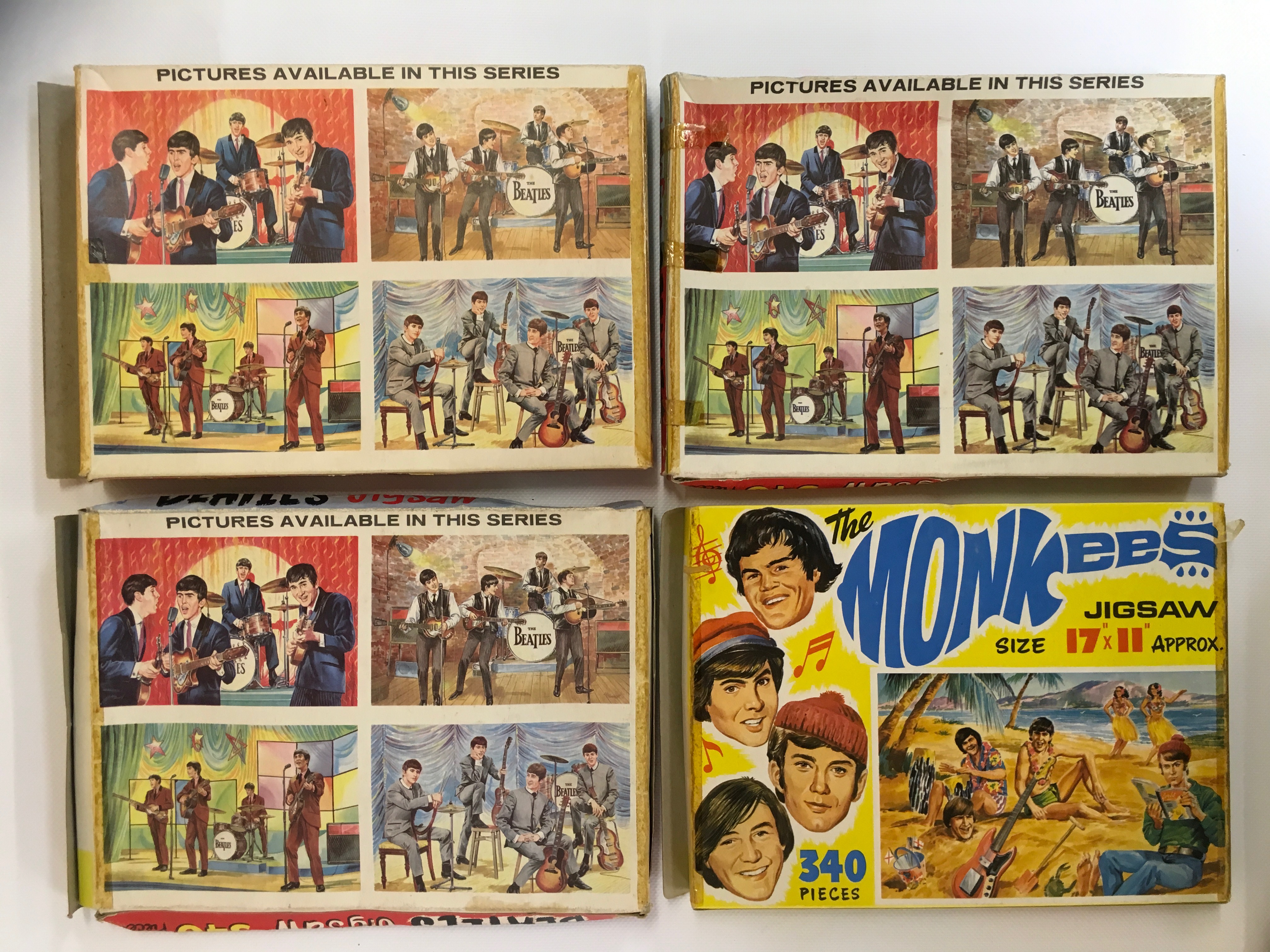 THREE "THE BEATLES 340 PIECE JIGSAW PUZZLES AND "THE MONKEES' 340 PIECE JIGSAW - Image 2 of 2