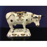 DELFT HAND PAINTED COW ORNAMENT