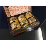 VICTORIAN CASED SET OF SIX MAUCHLIN WARE NAPKIN RINGS WITH IMAGES OF LOWESTOFT