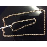 9CT. GOLD NECKLACE AND SIMILAR BRACELET (UN -HALLMARKED)