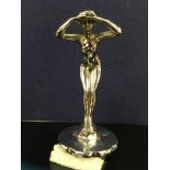 VINTAGE CHROMED BONNET MASCOT - NUDE FEMALE FIGURE