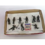 9 BRITAINS FIGURES 'BRITISH INFANTRY IN KHAKI UNIFORM' (1950'S)