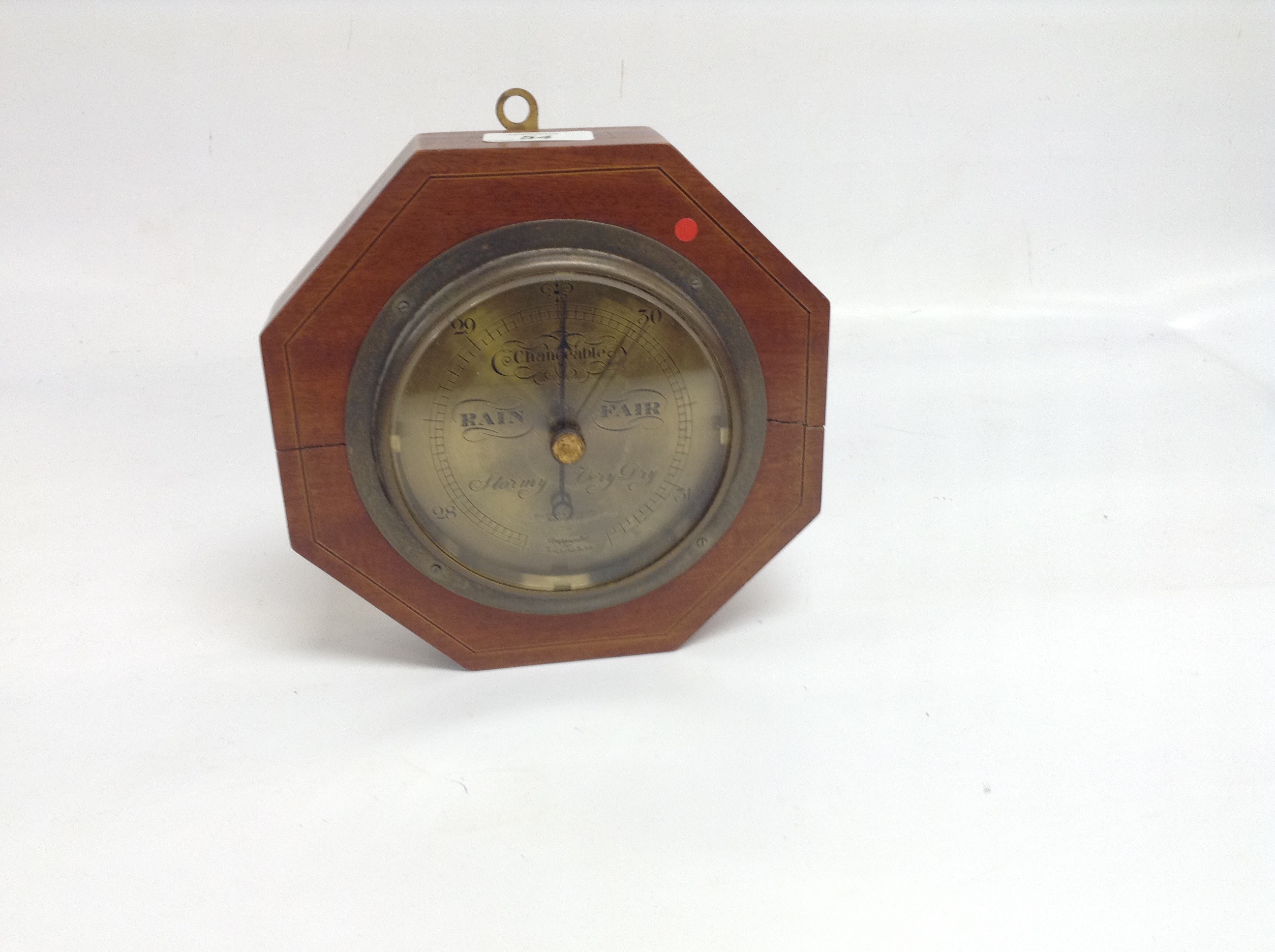 EDWARDIAN WALL HANGING BAROMETER BY OLLIVANT AND BOTSFORD,