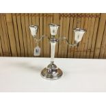 SILVER 3 BRANCH CANDELABRA 8.