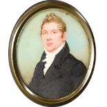 Samson Towgood Roch (Irish 1759-1847), a young gentleman with forward combed hair, wearing white