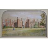 19th century English School Study of Hampton Court watercolour 16.5 x 30 cm