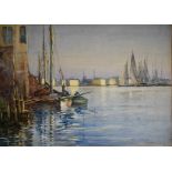 Lot (Lance) Thackeray (1869-1916) A View of Damietta watercolour, signed and dated '12 35.5 x 52 cm