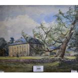 19th century English School Study of Caphaeton Hall watercolour 25 x 30 cm