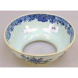 A Chinese Qianlong blue and white circular soil bowl, 21cm diameter