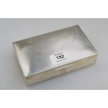 Poston Products Ltd., a silver rectangular cigarette box, engine turned hinged lid an A A Long