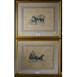 Attributed to Henry Alken Senior (1785-1851) A horse drawn postal carriage, driver and two other