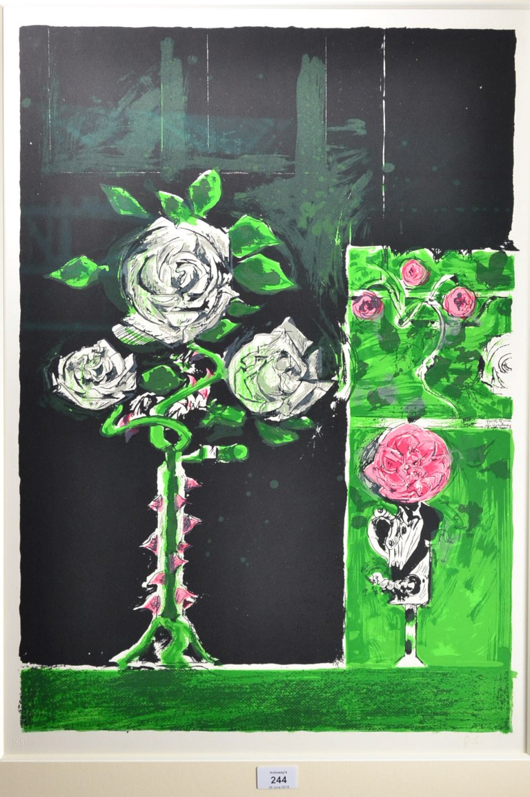 Graham Sutherland OM (1903-1980) Roses lithograph in six colours, 1972/73, signed with initials in