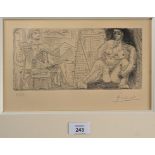 Pablo Picasso (Spanish, 1881-1973) 'Dans l'Atelier' etching, 1963, signed in pencil lower right,