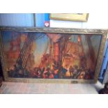 Kenneth Denton Shoesmith (1890-1939) - One of 12 murals telling the story of Sir Francis Drake's