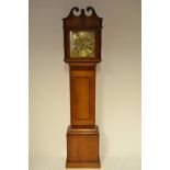 A late 18th/early 19th century inlaid oak longcase clock,
