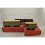 Three boxed Hornby O gauge goods wagons - No.2 high capacity wagon W607, No.