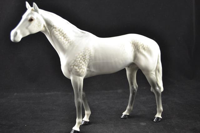 A Beswick racehorse, Bois Roussel, in grey gloss - L36.5cm, H29cm.
