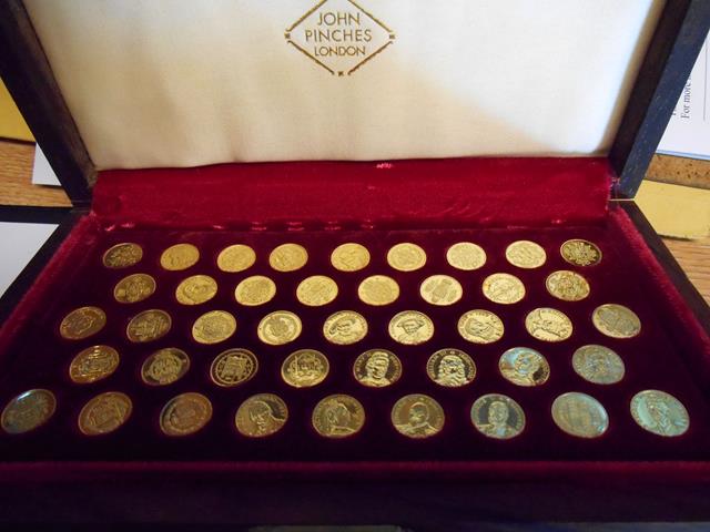 A John Pinches cased set of forty-three 22ct gold coins - 'Kings and Queens of England', - Image 3 of 5