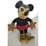 A 1930's Charlotte Clark type Mickey Mouse soft toy,