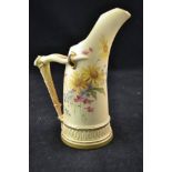 A Royal Worcester blush ivory aesthetic style jug, floral painting,