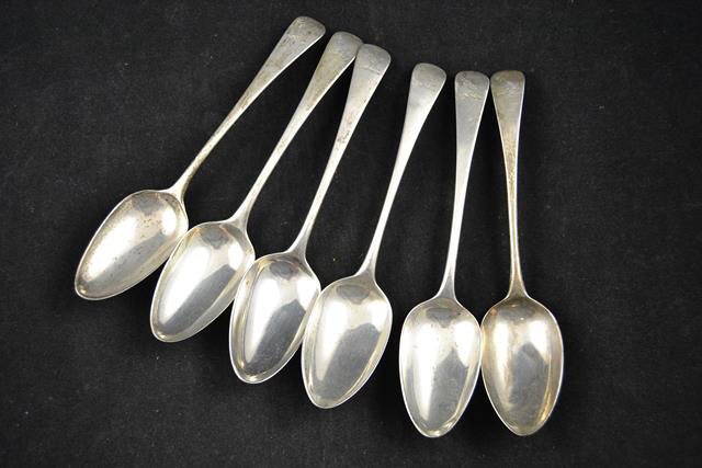 Four Old English pattern silver tablespoons, London 1809, maker William Sumner,