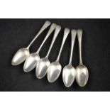 Four Old English pattern silver tablespoons, London 1809, maker William Sumner,