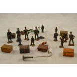 An assortment of Hornby O gauge luggage,