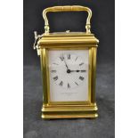 A Charles Frodsham early 20th century brass cased repeater carriage clock,