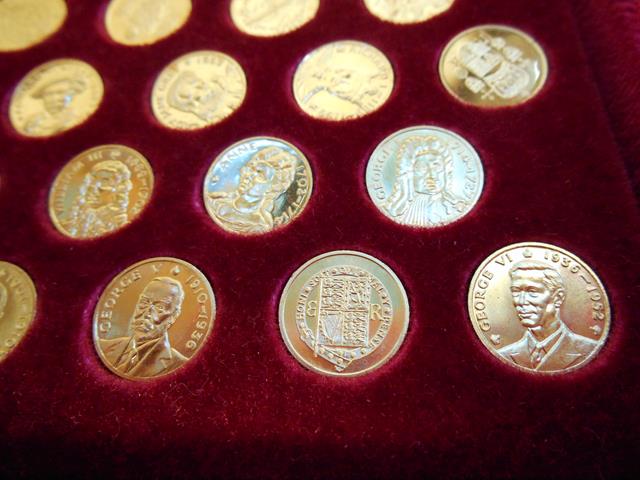 A John Pinches cased set of forty-three 22ct gold coins - 'Kings and Queens of England', - Image 2 of 5