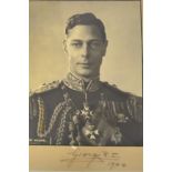 A Dorothy Wilding photograph of King George VI, signed George R.I.