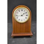 An early 20th century inlaid mahogany cased mantle clock, French movement inscribed R&C,