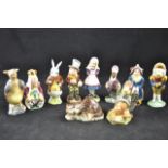 A set of ten Royal Doulton Beswick Alice in Wonderland figures, height of Alice 12cm CONDITION