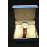 An Omega Constellation Automatic gentleman's wristwatch, baton numerals with date aperture,