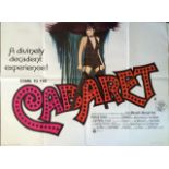 A 1972 original British quad poster of the film entitled 'Cabaret' - folded