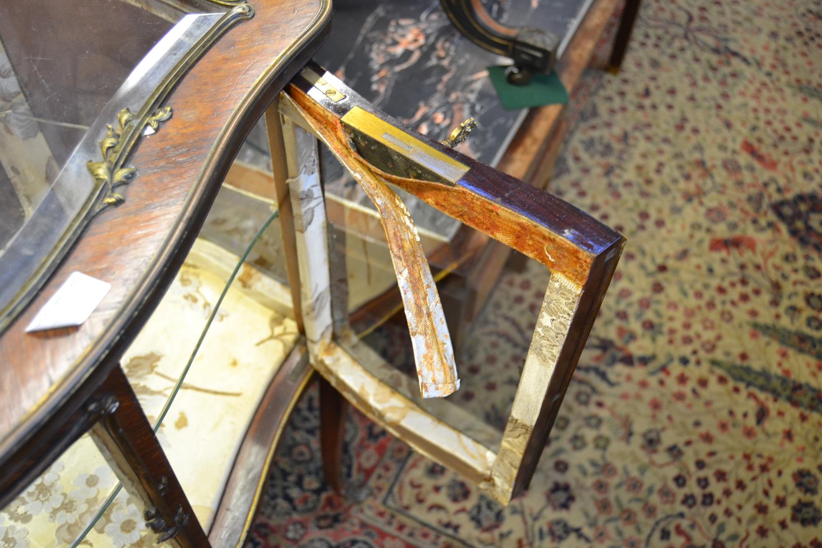 A 19th Century French kingwood bijouterie cabinet, all over decorated with floral and scroll gilt - Image 5 of 6