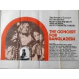 A 1972 original British quad poster of the film entitled 'The Concert for Bangladesh'- folded