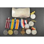 A WWI meritorious service group -1914/15 star, 1914/18 war medal, victory medal to 38150 Pte T