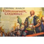 Christopher Columbus, starring Fredric March - British Quad film poster (75x102cm) with art by