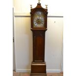 A late 18th Century oak longcase clock, arched brass dial inscribed 'Rich. Smith Newport', dolphin