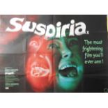 A 1977 original British quad poster of the film entitled 'Suspiria' - folded CONDITION REPORT good