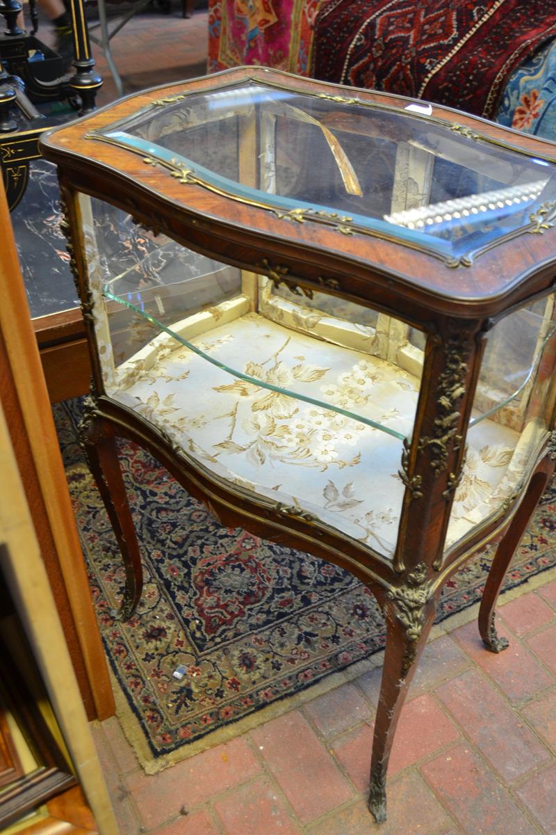 A 19th Century French kingwood bijouterie cabinet, all over decorated with floral and scroll gilt - Image 4 of 6